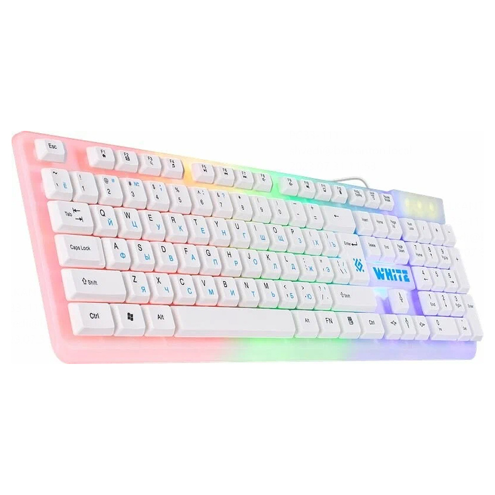 Клавиатура Defender "White Rainbow GK-172 RU", USB, проводная, белый - 9