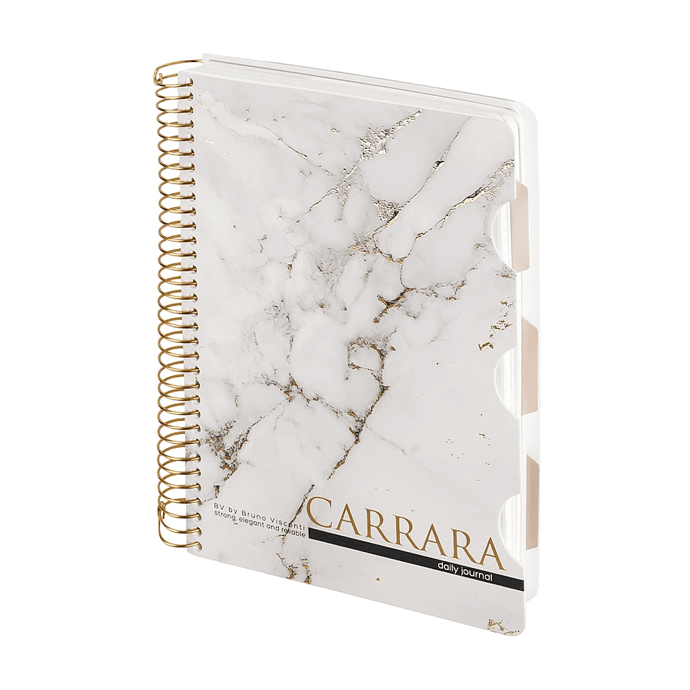 Книга записная "Carrarra", A5, 200 листов, клетка, линейка, точка, белый