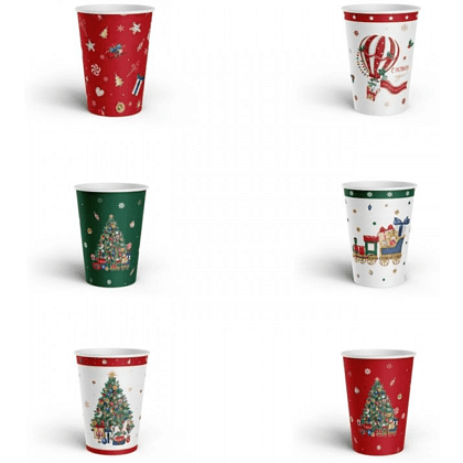 Стакан бумажный "New Years Joy", 250 мл, 6 шт, ассорти