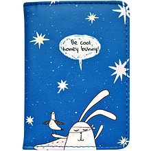 Обложка для проездного билета "Bunny звезды", синий