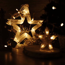 Гирлянда электрическая LED "Бахрома. Звезда", тепло-белый