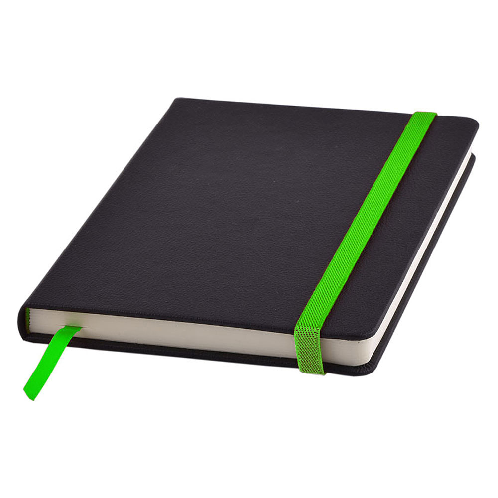 Ежедневник недатированный "Ray", A5, 272 страницы, черный, зеленый
