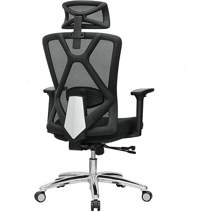 Кресло для руководителя EVOLUTION "EXO F1", ткань, сетка, алюминий, черный - 5
