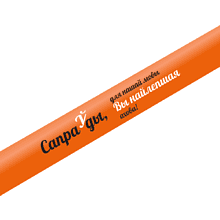 Ручка шариковая автоматическая "Сапраўды, для нашай мовы Вы найлепшая ахова!", 1.0 мм, оранжевый, стерж. синий