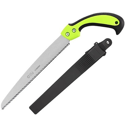 Пила садовая Deli GS EDL580927, 7 TPI, 270 мм., с чехлом, черный, зеленый