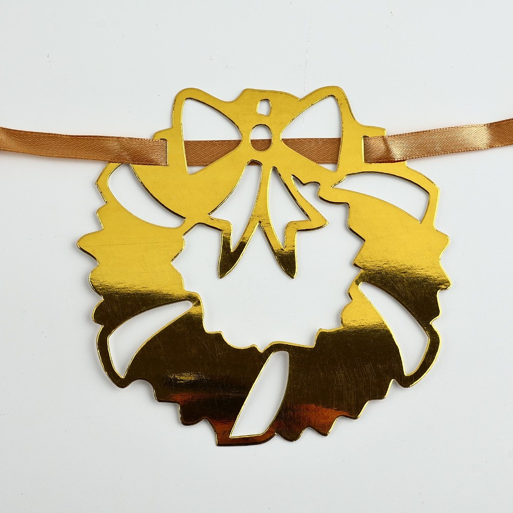 Гирлянда бумажная "Новогодняя" золотой - 5