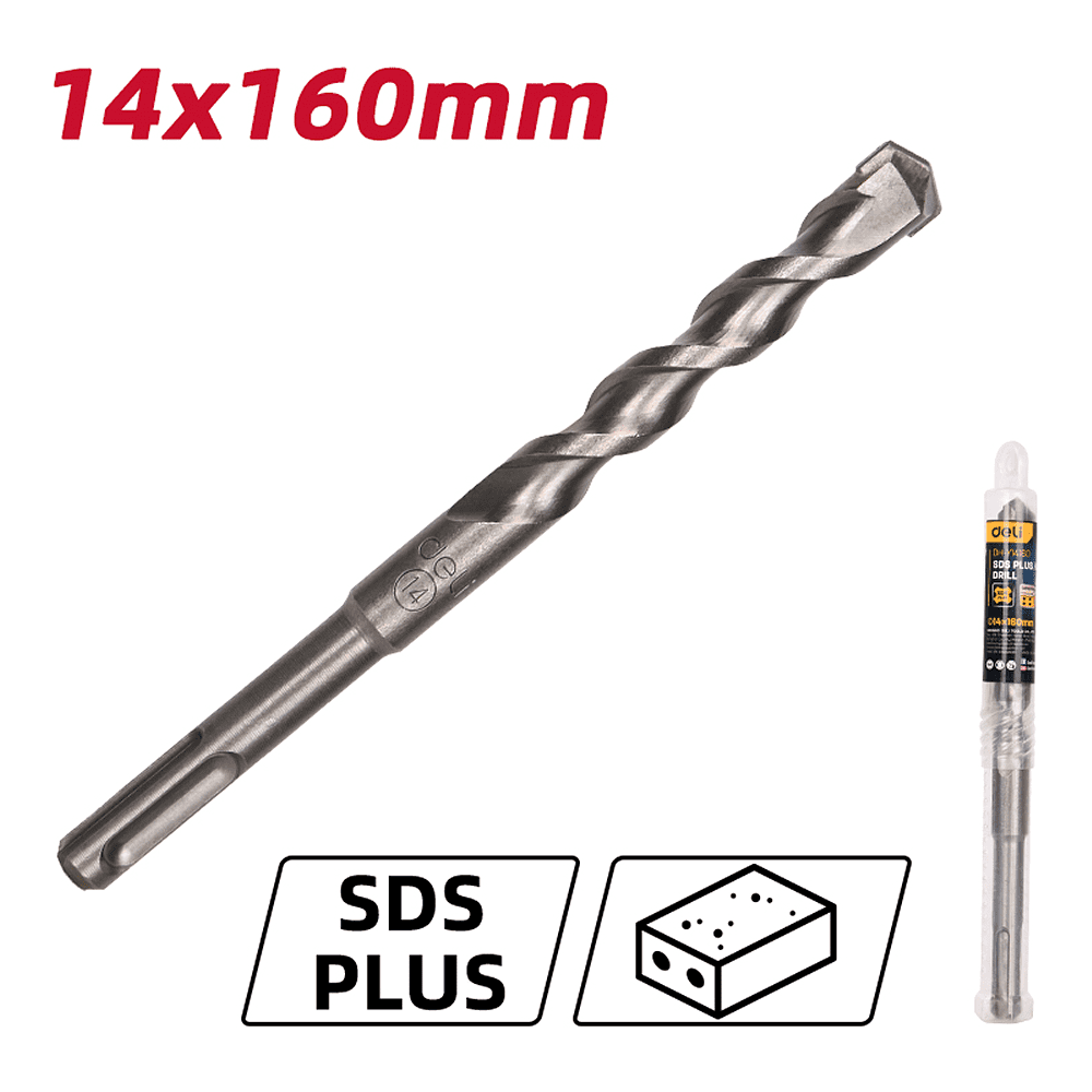 Бур по бетону Deli YS EDH-Y14160, 14 x 160 мм, SDS-PLUS - 2 Бур по бетону Deli YS EDH-Y14160, 14 x 160 мм, SDS-PLUS - 2