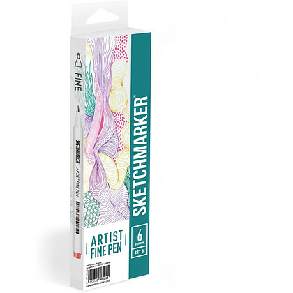 Ручки капиллярные "Sketchmarker. Basic 2", 6 шт.