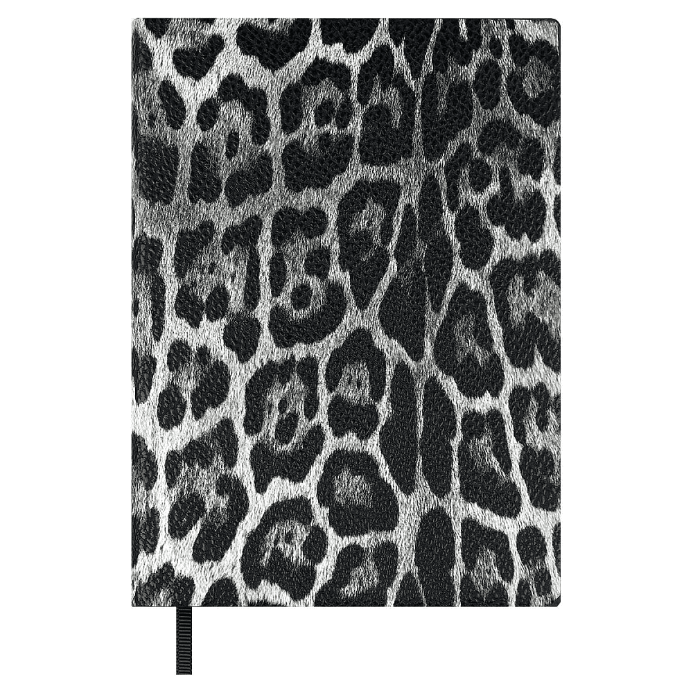 Ежедневник недатированный "Леопард", А6+, 320 страниц, линейка, серый