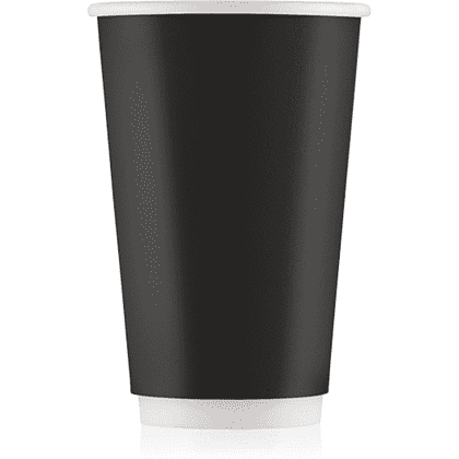 Стакан картонный Ecocups, 20 шт, 400 мл, 2 слоя, черный