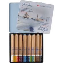 Карандаш акварельный "Белые ночи", набор 24 цветов, жестяной пенал