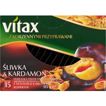 Чай "Vitax", 15 пакетиков x2 г, фруктовый, с вкусом сливы и кардамоном