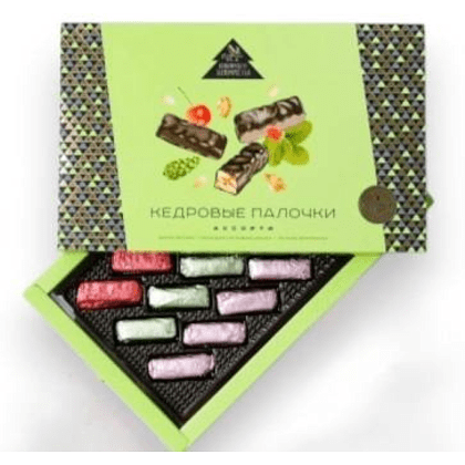 Конфеты "Сибирские конфеты", кедровые палочки, ассорти, 110 г