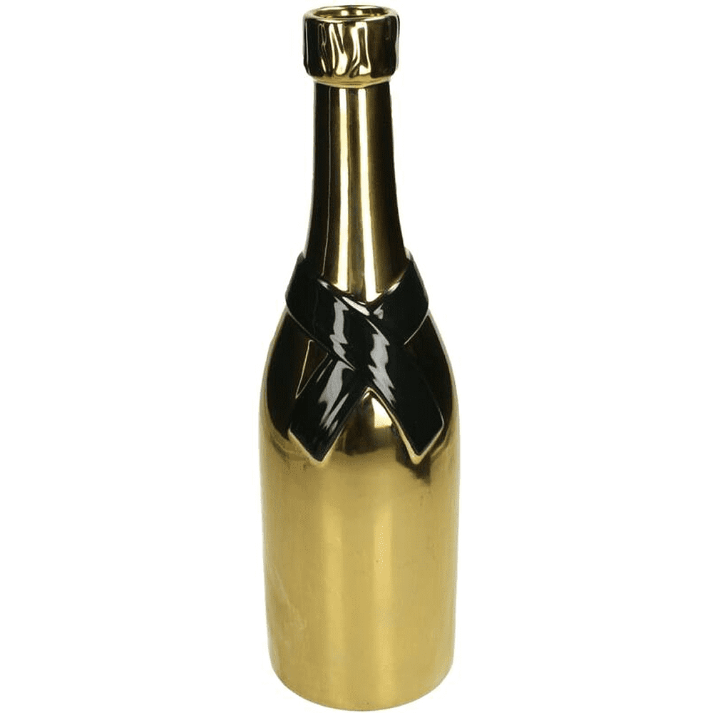 Ваза фаянсовая "Champagne Bottle", 39х11х12 см, золотистый