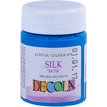 Краска акриловая по шелку перламутровая "Декола", 512 небесно-голубая, 50 мл., банка