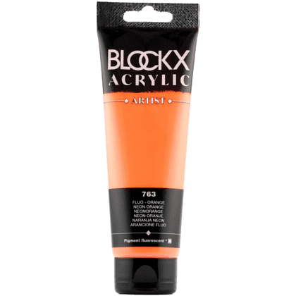 Краски акриловые "Blockx", 763 неоновый оранжевый, 120 мл
