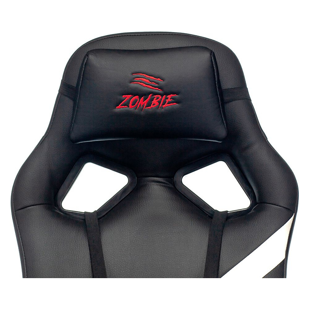 Кресло игровое "Zombie DRIVER", экокожа, пластик, черный, белый - 6