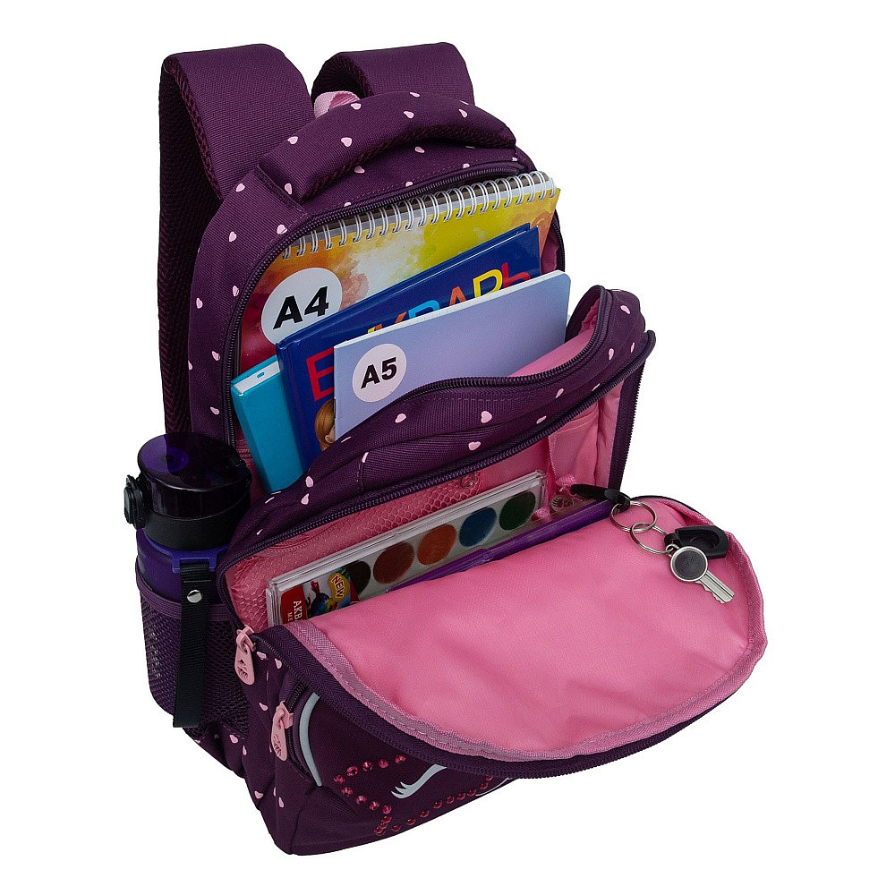 Рюкзак школьный "Greezly", с карманом для ноутбука, фиолетовый - 4