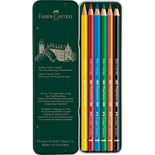 Цветные карандаши "Polychromos", 6 цветов, металлическая упаковка