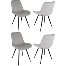 Стул Бюрократ "CH-K2_4", ткань, светло-серый, металл, комплект 4 штуки