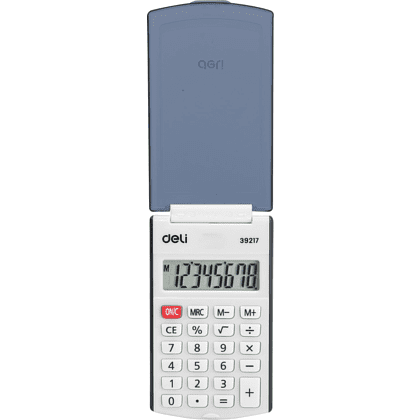 Калькулятор карманный Deli "Easy 39217", 8-ми разрядный, пластик, белый, черный