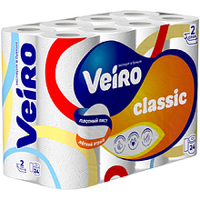 Бумага туалетная "Veiro Classic", 2 слоя, 4 рулона