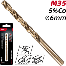 Сверло по металлу Deli RS EDH-MHZ060-E2, 6.0 мм, DIN 338, HSCo 5%