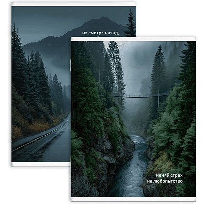 Тетрадь "Путь через горы", А4, 80 листов, серый