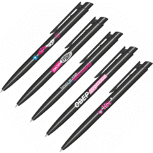 Набор ручек шариковых автоматических "Vibe", 1.0 мм, черный, стерж. синий, 5 шт