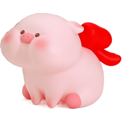 Копилка "Pig red bow", пластик, розовый