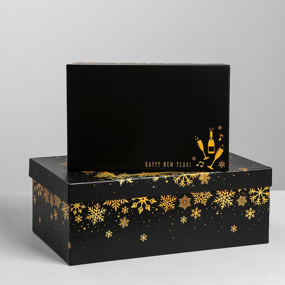 Коробка подарочная "Золотой", 32.5x20x12.5 см, разноцветный - 2