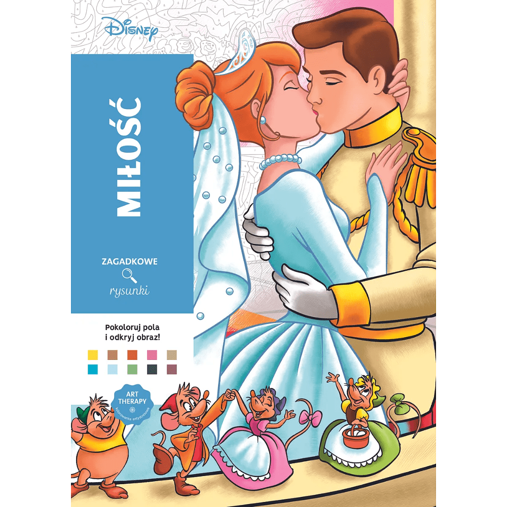 Раскраска по номерам на польском языке "Zagadkowe rysunki Disney - Miłość" 