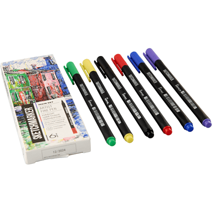 Ручка капиллярная "Sketchmarker Artist fine pen Main", 6 шт - 13