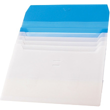 Папка-конверт с 5 делениями, A4, синий
