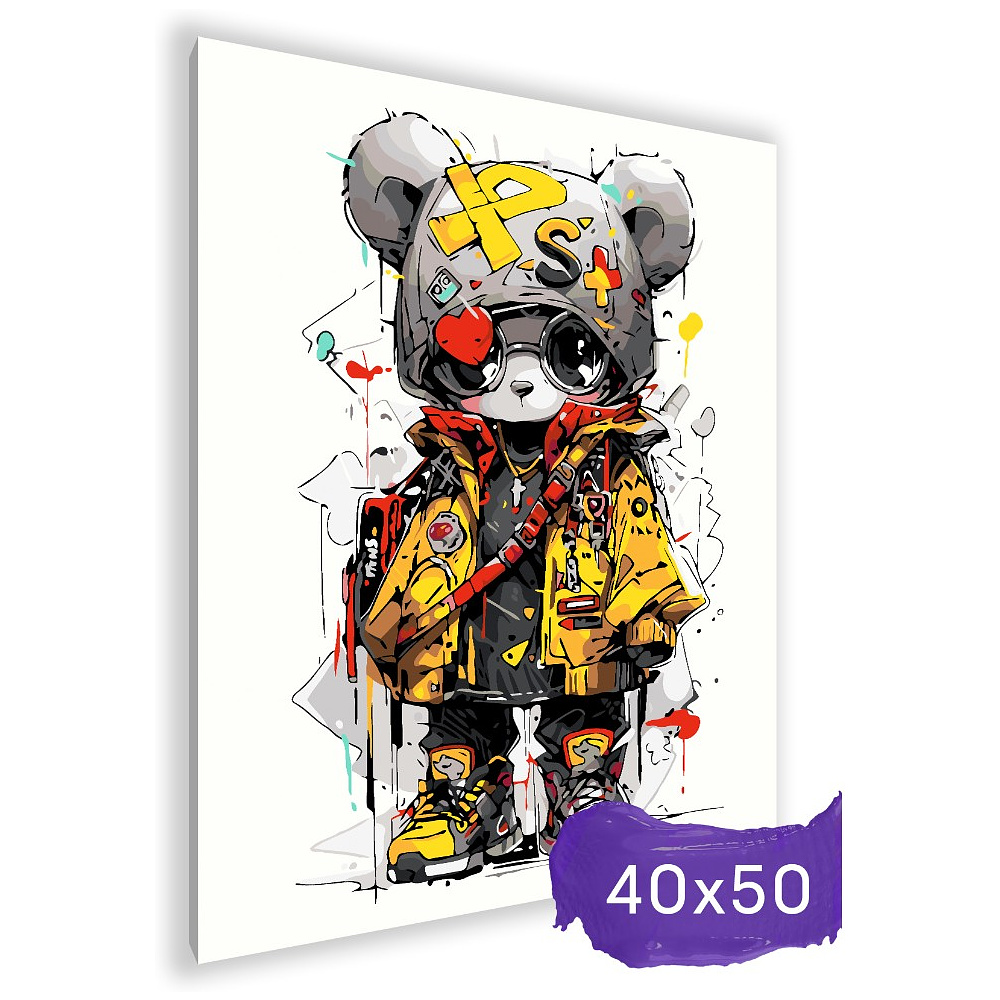 Картина по номерам "Граффити панда" - 2