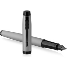 Ручка перьевая Parker "IM Achromatic F317", F, серый, черный, патрон синий