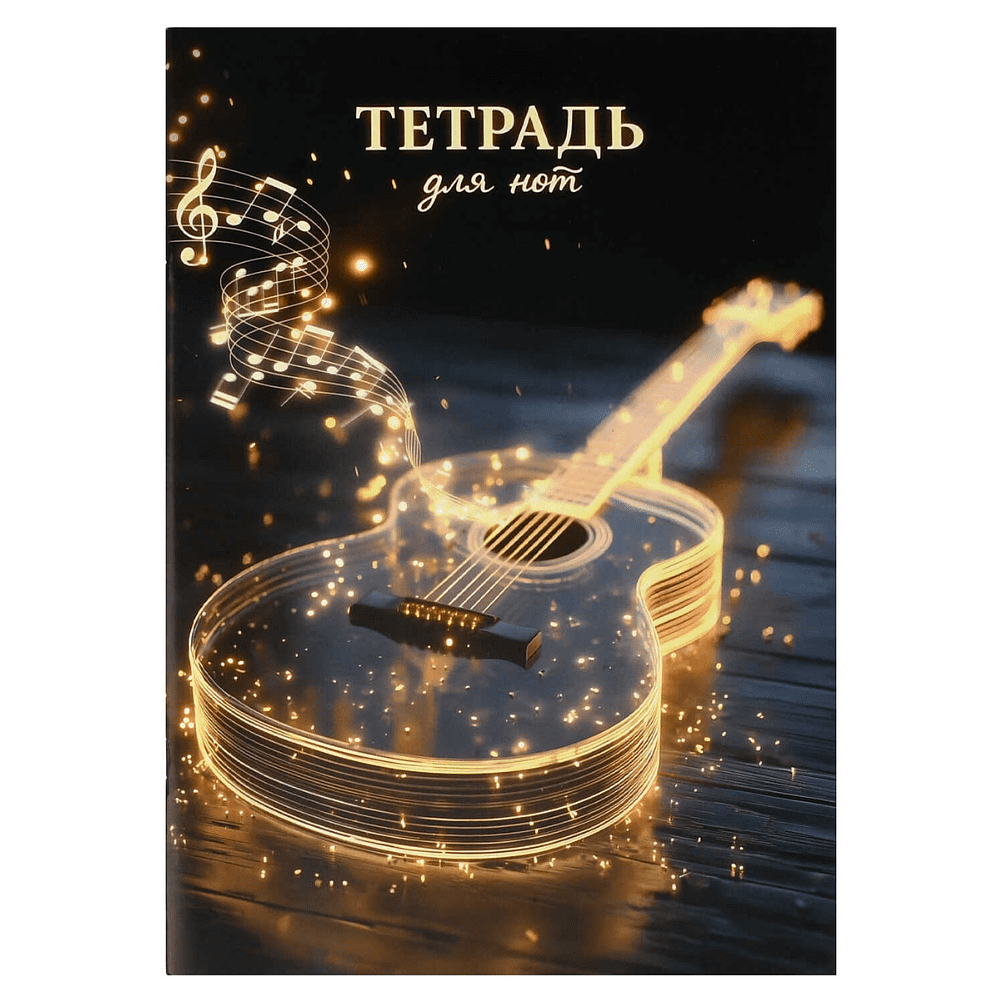 Тетрадь для нот "Светящаяся гитара", А4, 32 листа
