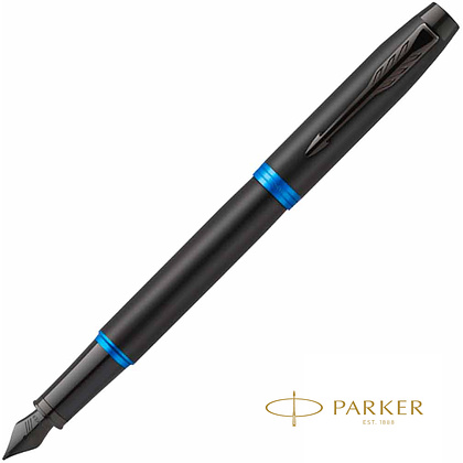 Ручка перьевая Parker "IM Vibrant Rings F315", M, черный, синий, патрон синий
