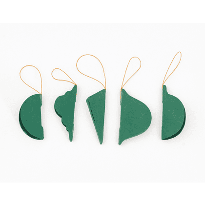 Игрушка бумажная елочная "10888061", 5 шт, зеленый - 3