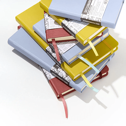 Скетчбук "Sketchmarker", 9х14 см, 140 г/м2, 80 листов, горчичный - 8