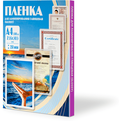 Пленка для ламинирования А4, 250 мкм, 100 шт Пленка для ламинирования А4, 250 мкм, 100 шт