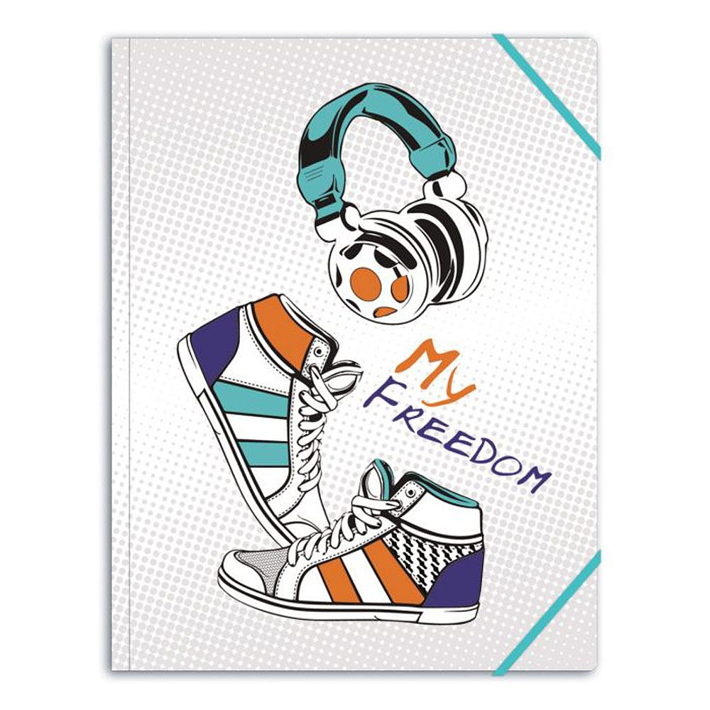 Папка на резинках "Моя свобода", А4, на резинке, пластик, разноцветный