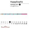 Карандаш чернографитный "HappyGraphix. Фламинго", HВ, без ластика, голубой, розовый - 2