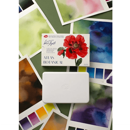 Краски акварельные "Белые ночи Ботанический атлас", набор 12 цветов, кюветы - 8