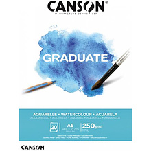 Блок-склейка бумаги для акварели "Canson Graduate", 14.8x21 см, 250 г/м2, 20 листов