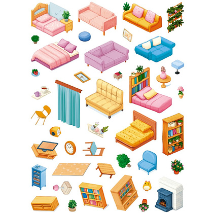 Блокнот "Румбокс. Дом твоей мечты с наклейками" (кирпичная обложка) - 4