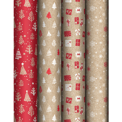 Бумага декоративная в рулоне "Craft NY pattern", 1х0.7 м, ассорти
