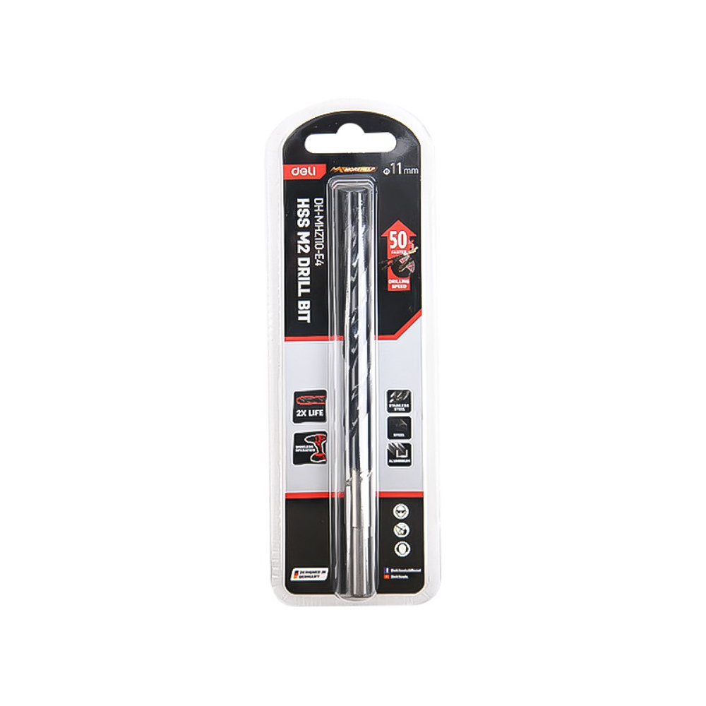 Сверло по металлу Deli RS EDH-MHZ110-E4, 11.0 мм, DIN 338, HSS-TiN - 4 Сверло по металлу Deli RS EDH-MHZ110-E4, 11.0 мм, DIN 338, HSS-TiN - 4
