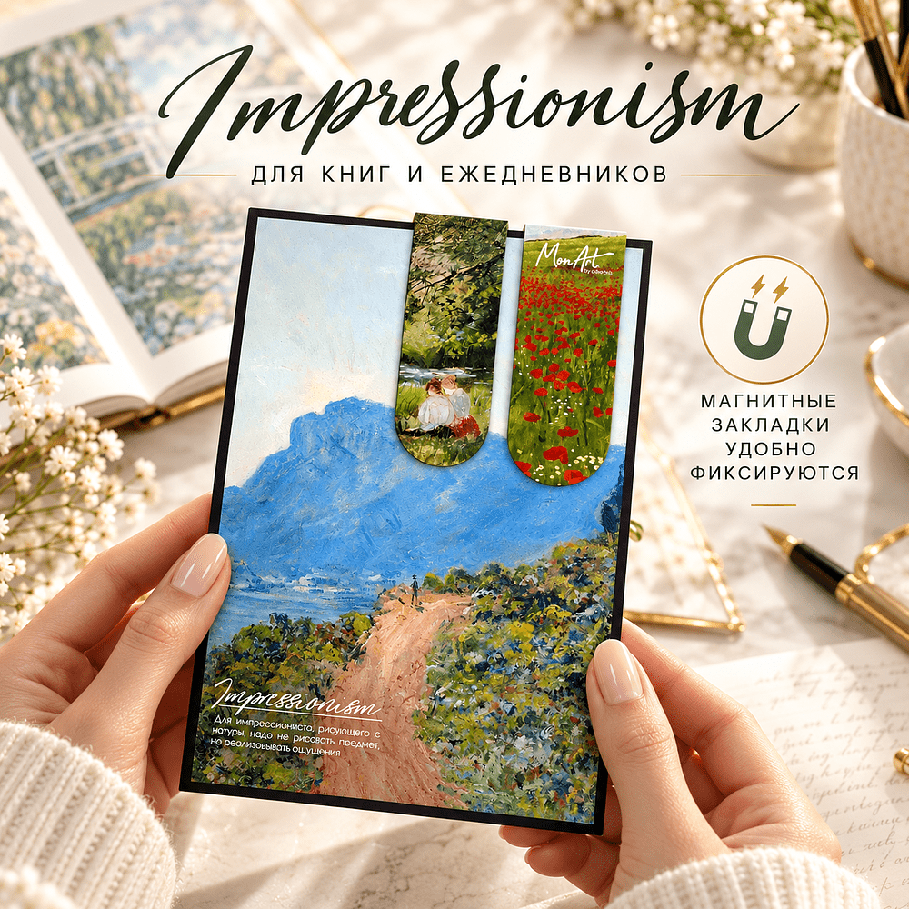 Открытка дизайнерская "Impressionism" с магнитными закладками (2 шт.)  - 3