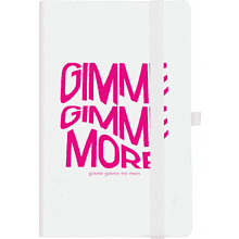 Бизнес-блокнот "Gimme more" на резинке, А5, в линейку, белый